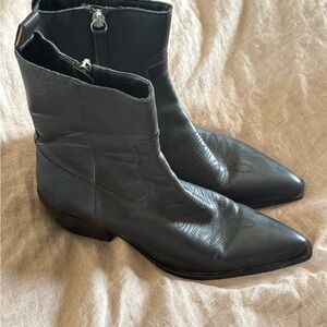 Black Leather Ankle Boots